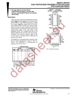 SN74F74NE4 datasheet  